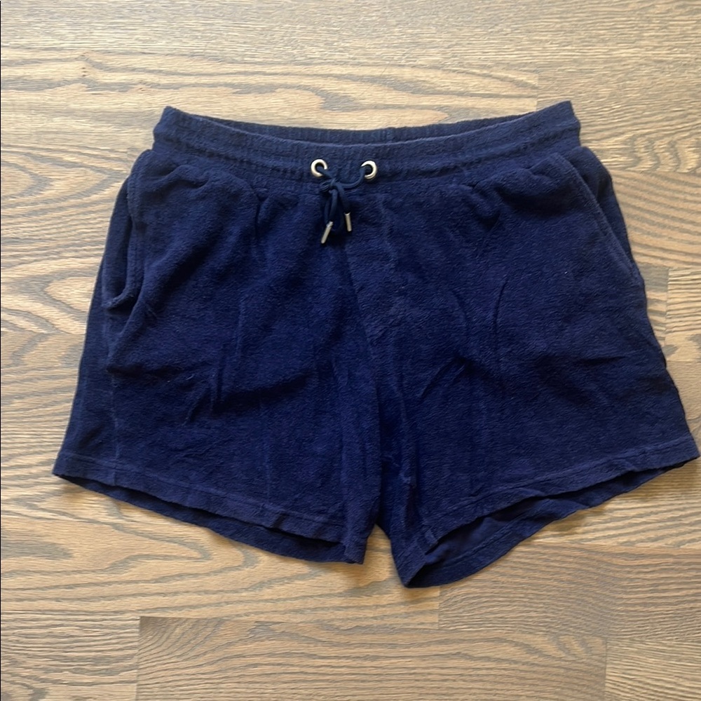 NN07 No Nationality Men’s Navy Blue Terry Cloth Shorts